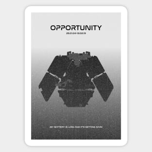 Opportunity Rover - My battery is low and it's getting dark Sticker